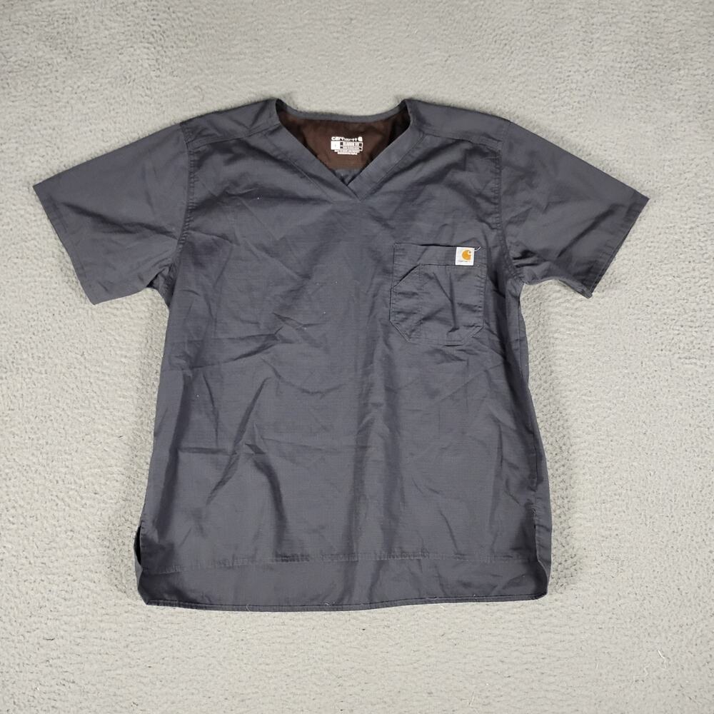 Carhartt Rugged Flex Ripstop Scrub Utility Top Mens Large Charcoal Gray Medical